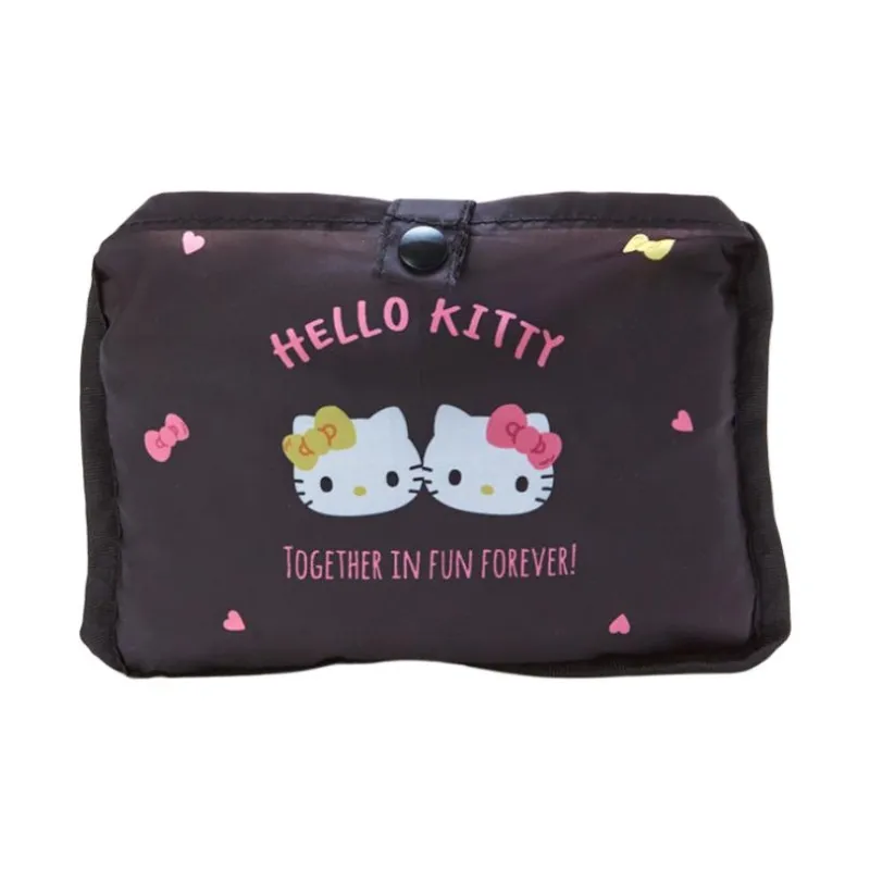 Sanrio Hello Kitty Polyester Tote Bag, Shopping Bag, Handbag Medium Size Women's Black-1