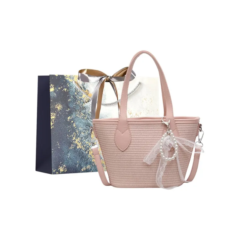 Iman's House Straw Woven Handbag Women's Khaki/Pink/Blue/Black-5