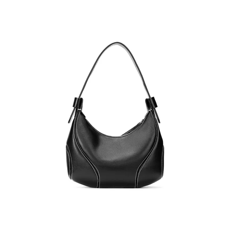 ROBERTA DI CAMERINO Synthetic Leather Underarm Baseball Shoulder Bag Women's Barbie Pink/Classic Black-7
