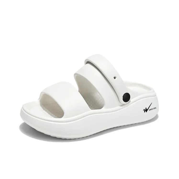 Binary EVA Slip Resistant Abrasion Resistant Slide Slippers Women's White-1