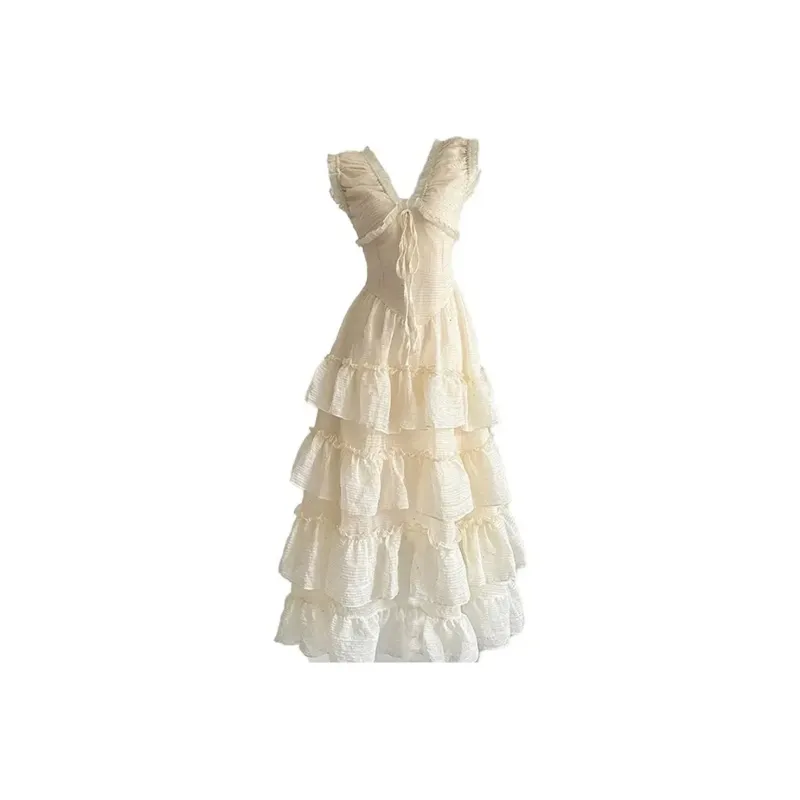 FLIM Sleeveless Dresses Women's Apricot-0
