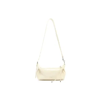 MICOCAH PU Dumpling Bag Shoulder Bag Women's Cream White/Jam Black