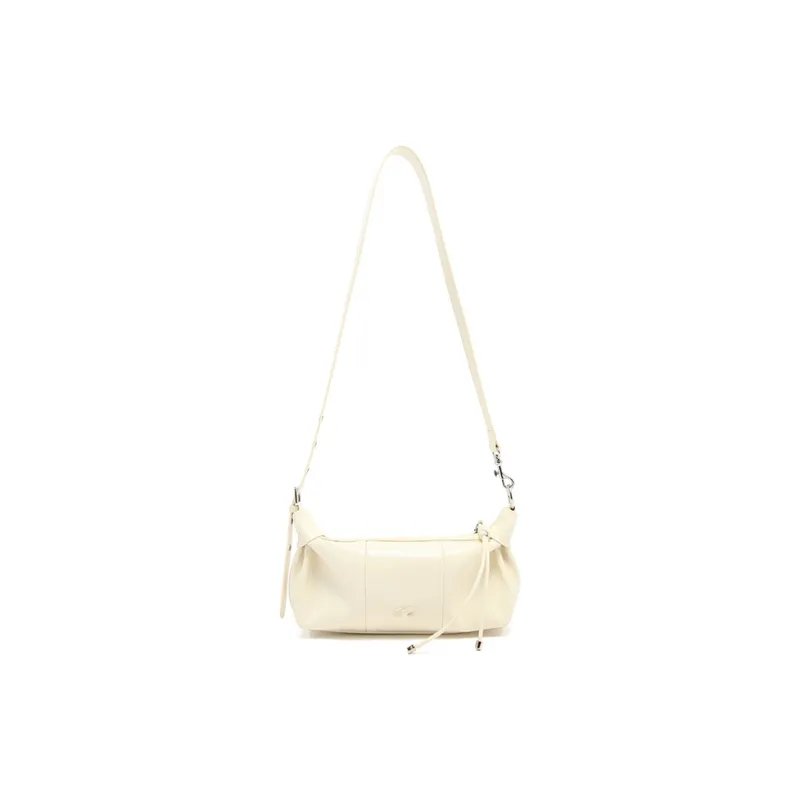 MICOCAH PU Dumpling Bag Shoulder Bag Women's Cream White/Jam Black-0