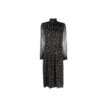 SAINT LAURENT Long Sleeved Dress Women's Black