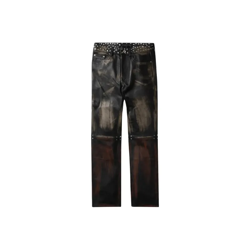 Who Decides War Studded Leather Trousers-0