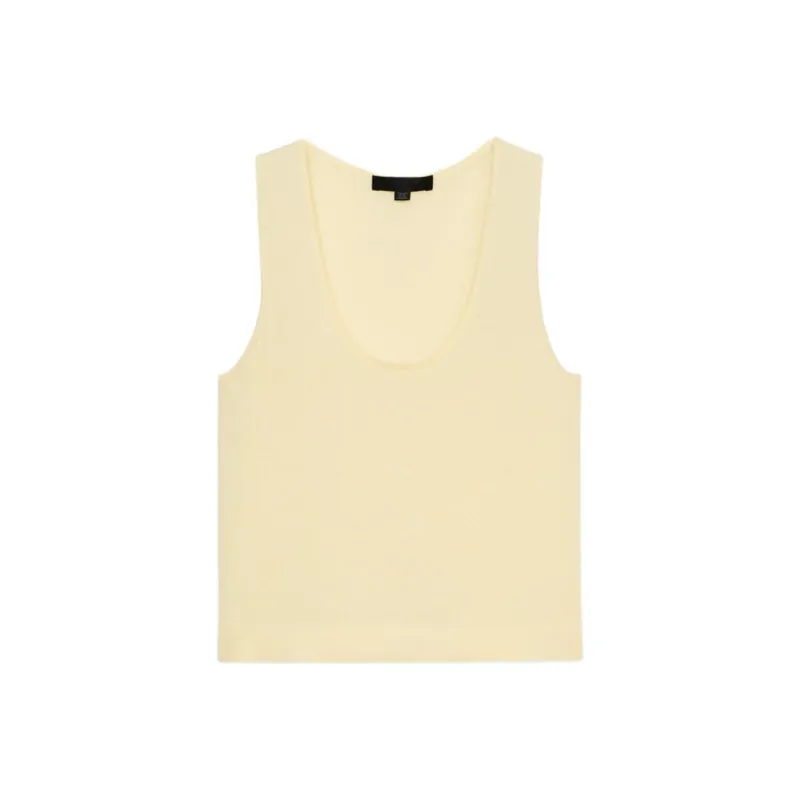 ZARA Tank Tops Women's Light Yellow-0