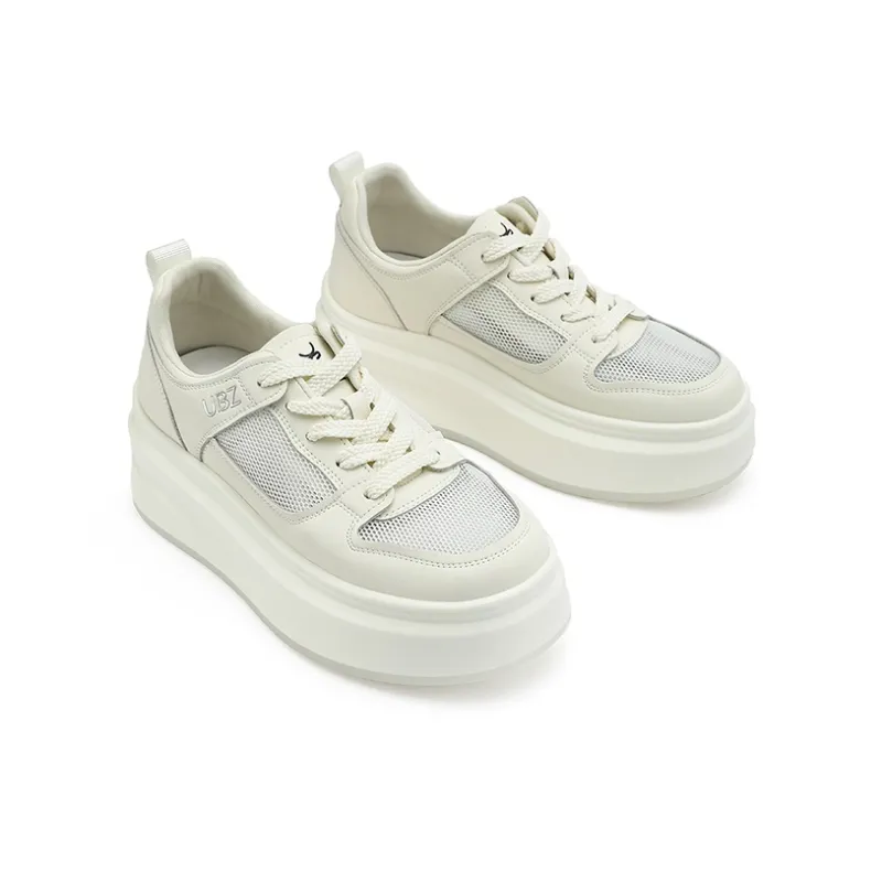 UBZ Low Top Skateboard Shoes Women's Ivory White-3