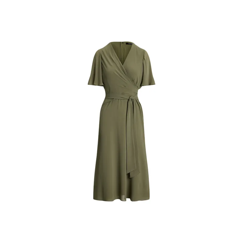 LAUREN RALPH LAUREN Short Sleeved Dress Women's Sage Green-0