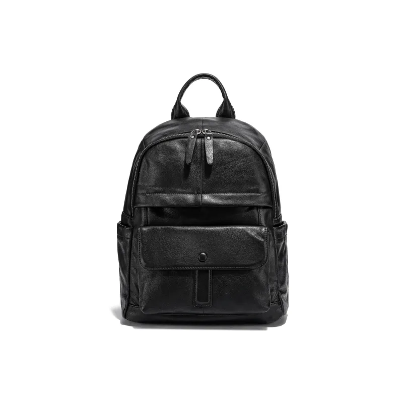 Ace Paul Cow Leather Backpack Unisex Black-0