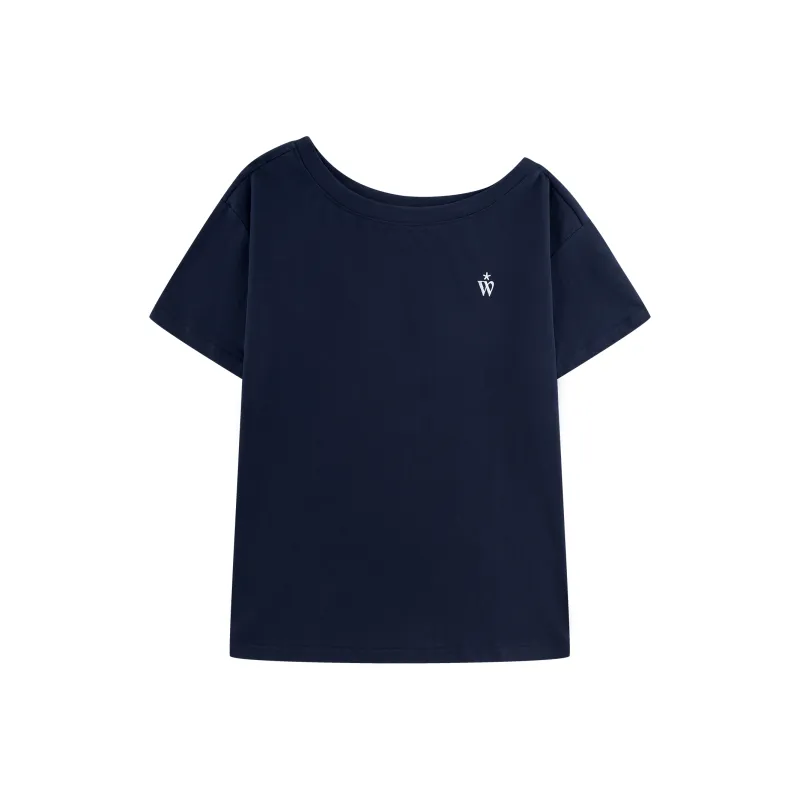 WORKSOUT Fabric Asymmetrical Shoulder Summer T Shirt Women's-2