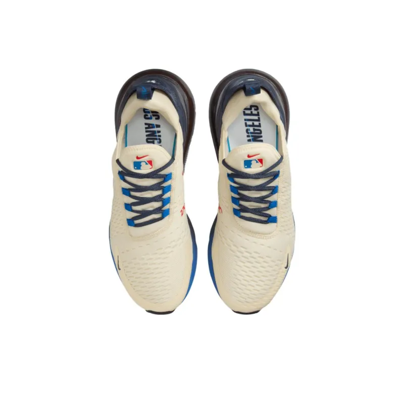 Nike Air Max 270 Anti Slip Wear Resistant Low Top Running Shoes Unisex White Blue-3
