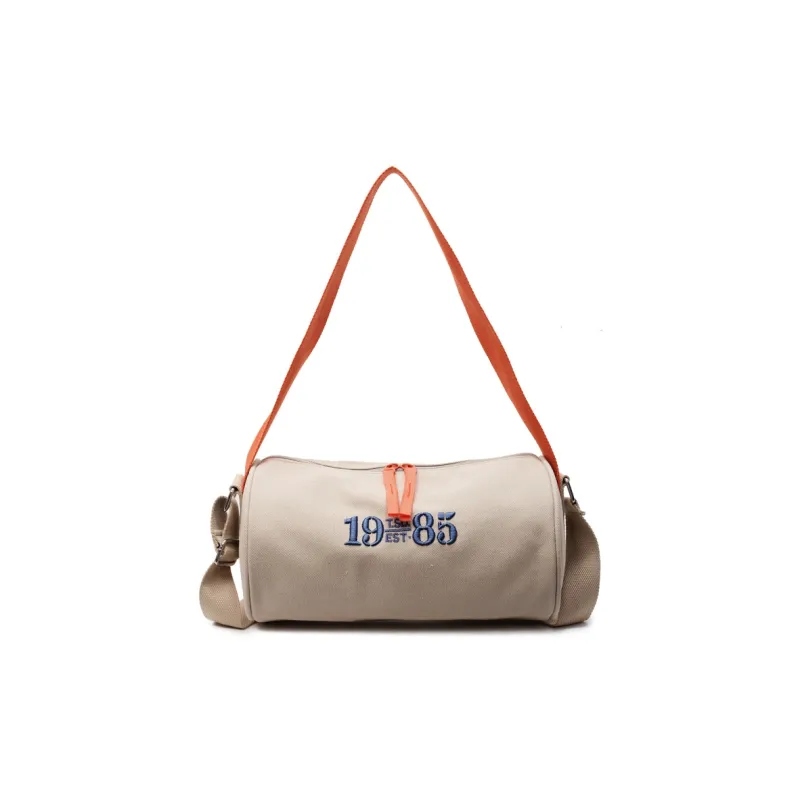 BUBM Fabric Cylinder Bag, Crossbody Handbag, Shoulder Bag Women's Dark Tea/Ecru/Khaki-12