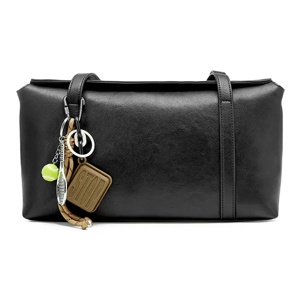 JOSINY PU With Cow Split Leather Shoulder Bag Tubas Women's Brown/Black-3