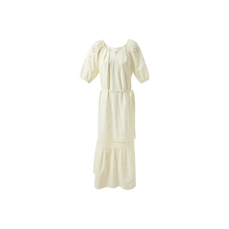 3COLOUR Short Sleeved Dress Women's Ecru-0
