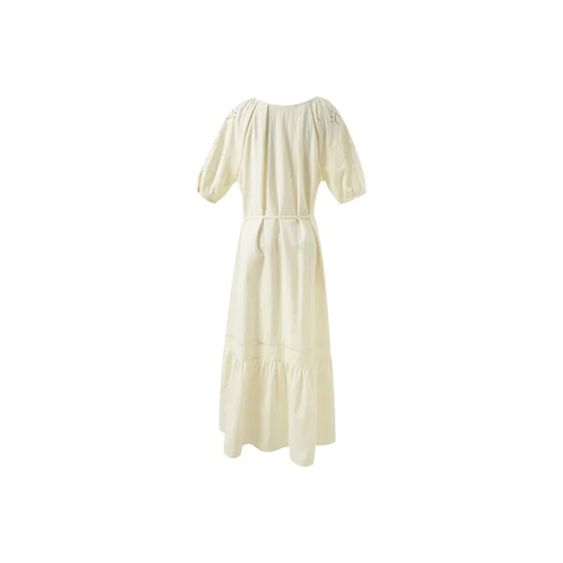 3COLOUR Short Sleeved Dress Women's Ecru-1