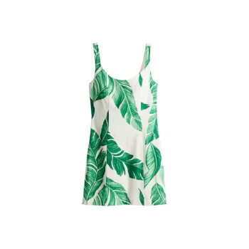 H&M Slip Dresses Women's White/Green Pattern