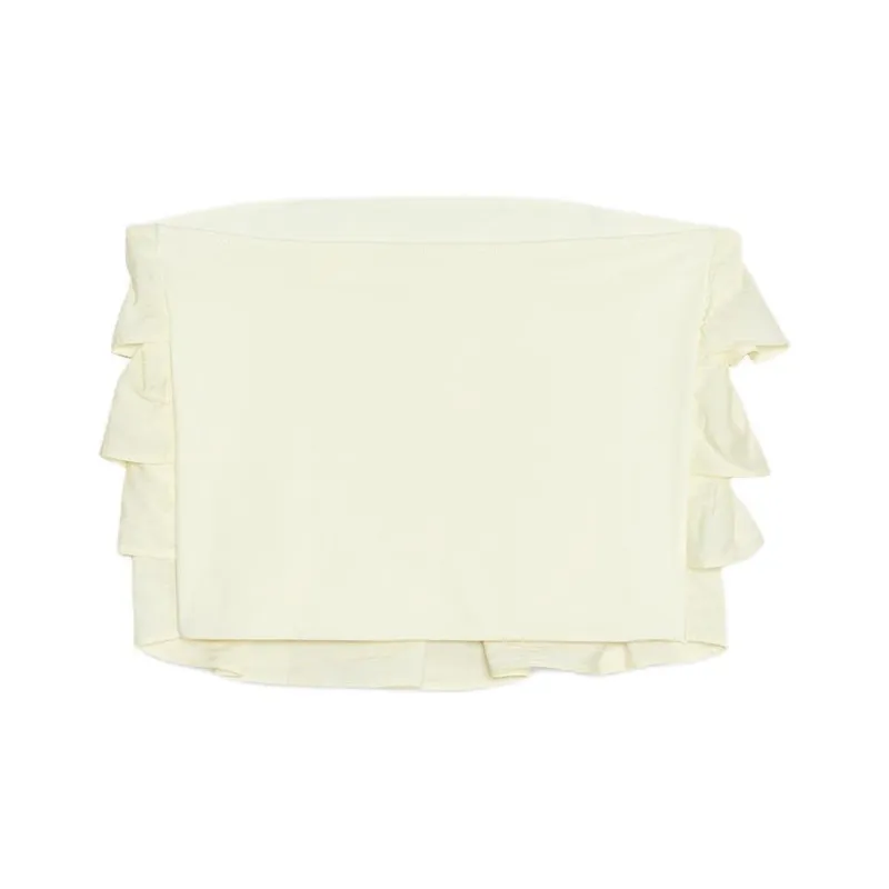 ZARA Strapless Tops Women's Light Yellow-1