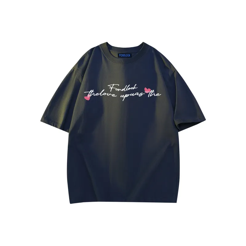FONDLOOK T Shirts Unisex Navy Blue-1