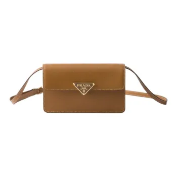 PRADA Saffiano Calfskin Shoulder Bag Mini Women's Caramel