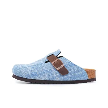 Khadgar Quiet Abrasion Resistant Slip Resistant Closed Toe Slippers Women's Light Blue Dark Brown