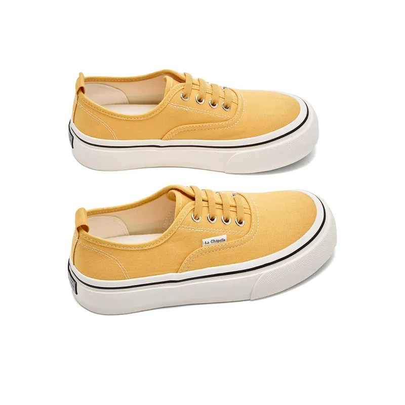La Chapelle Low Top Canvas Shoes Women's Yellow-2