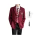 Red Coat+Shirt+Navy Blue Tie
