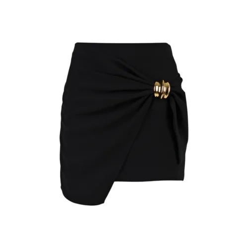 Elisabetta Franchi Macro Bow Flowing Crêpe Miniskirt