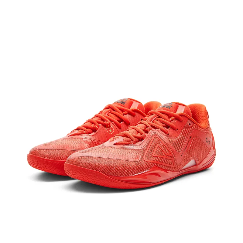 PEAK Wushuang Basketball Shoes Men Low Top Bright Orange Red-2