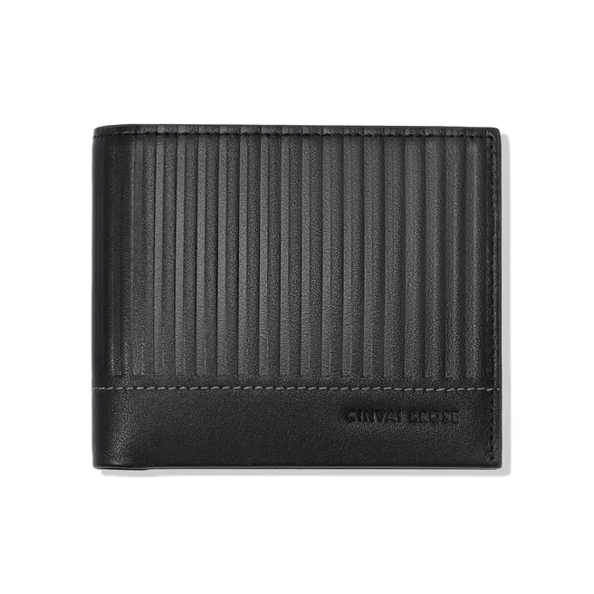 CinvaiKrose Cow Leather With Synthetic Leather Wallet Men's Black-0