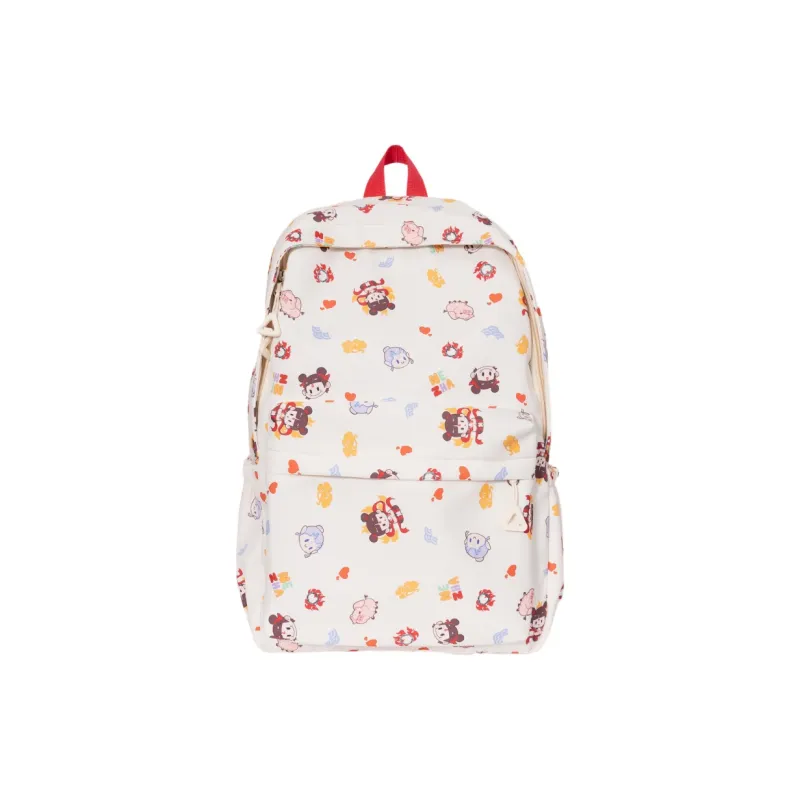 Vack Nylon Backpack Unisex White/Black/Pink/Blue-0