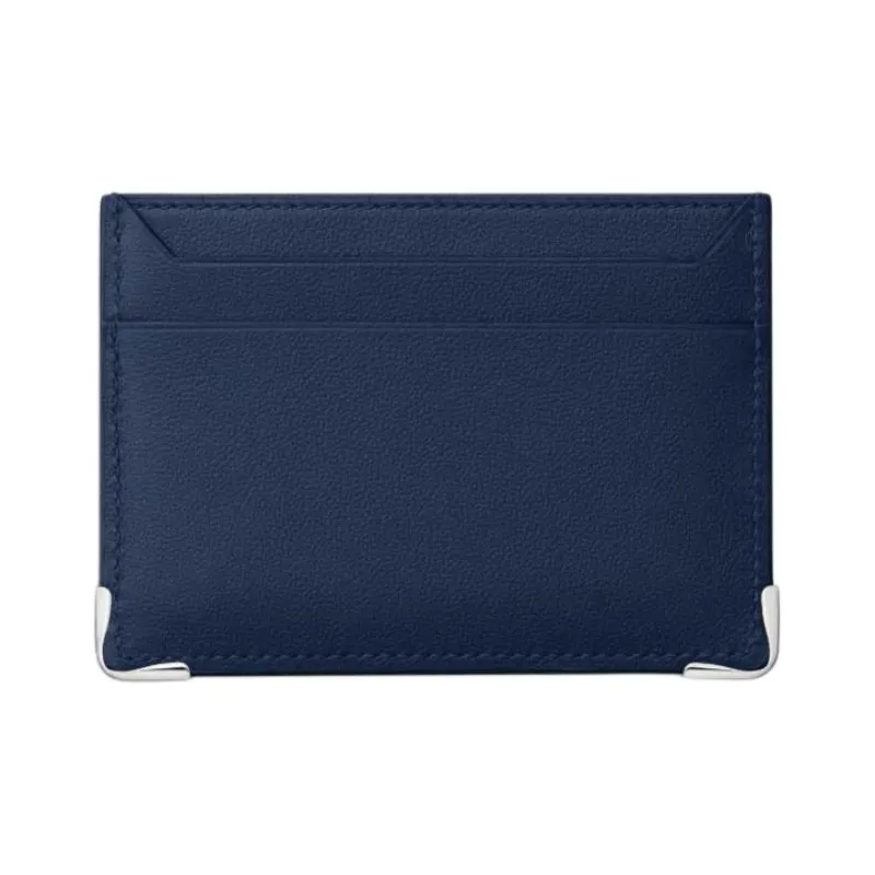 CARTIER Must De Cartier Calfskin Card Holder Men's Marine Blue-3
