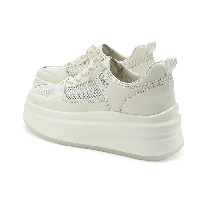 UBZ Low Top Skateboard Shoes Women's Ivory White-6