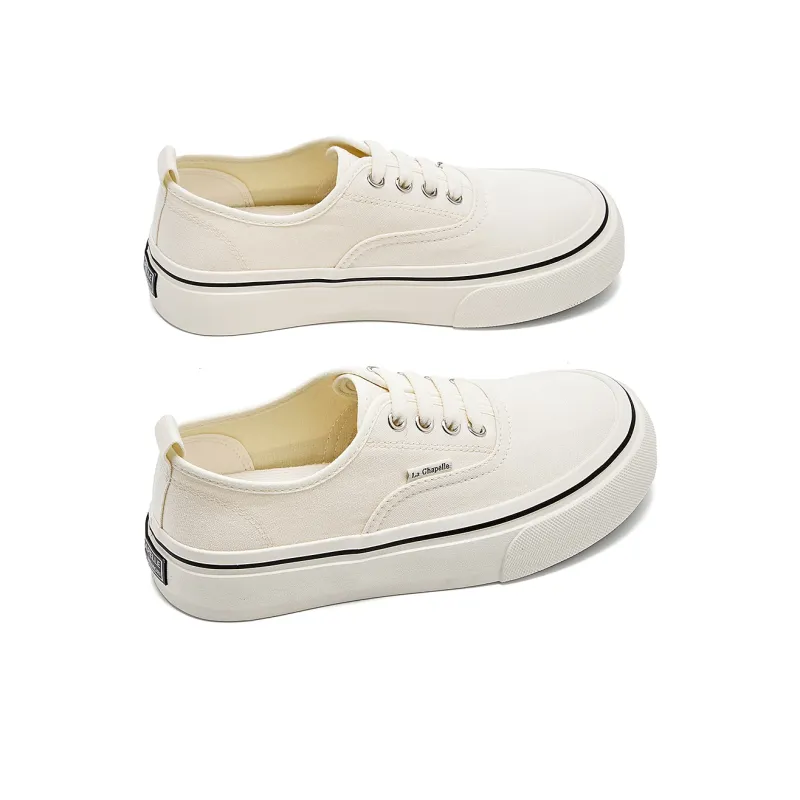 La Chapelle Low Top Canvas Shoes Women's Beige-2