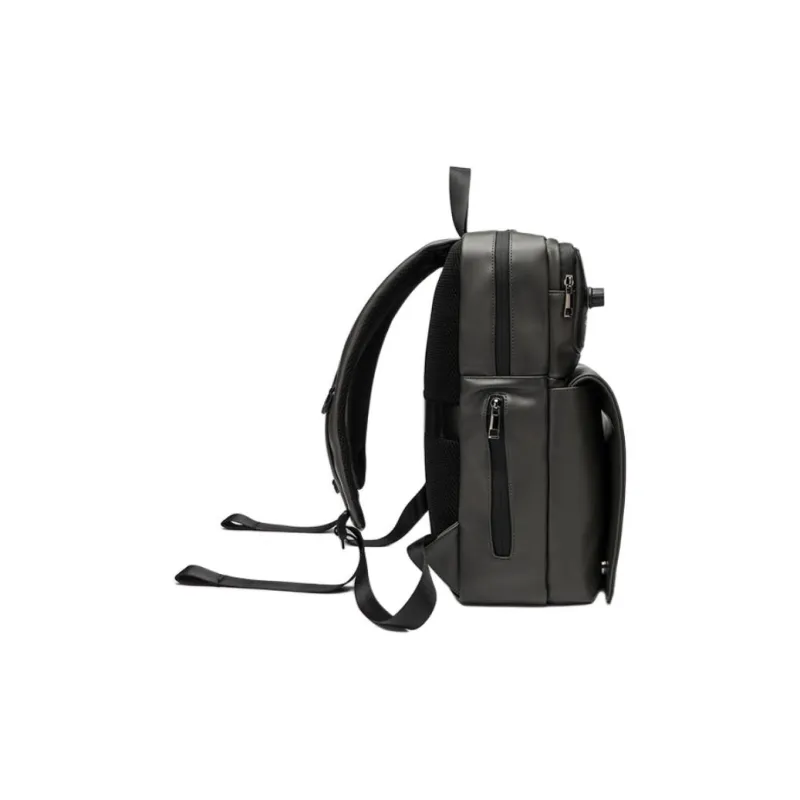 VIHUS PU Backpack Unisex Black/White-2