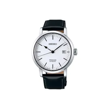 SEIKO Presage Series Automatic Mechanical Movement Leather Strap Watch 39.9mm Women's Watch White Dial