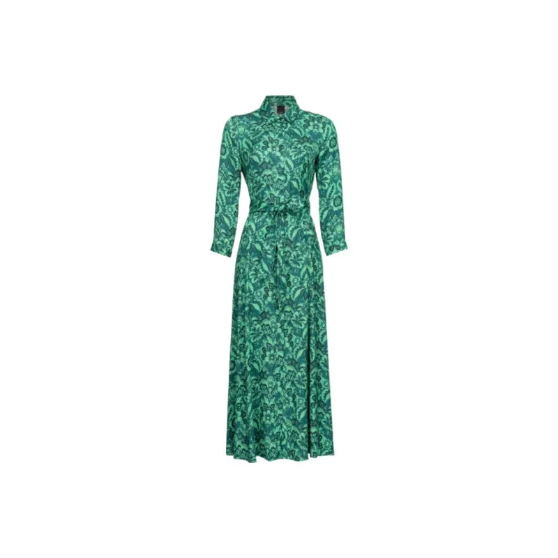 PINKO Long Sleeved Dress Women's Green-0