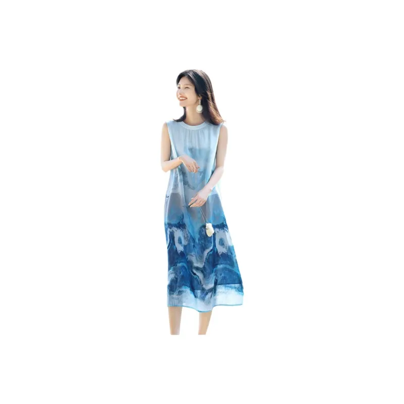 XWI Sleeveless Dresses Women's Ink Wash Blue-1