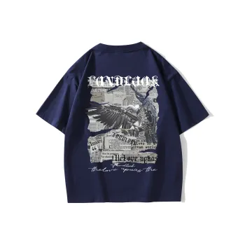FONDLOOK T Shirts Unisex Navy Blue