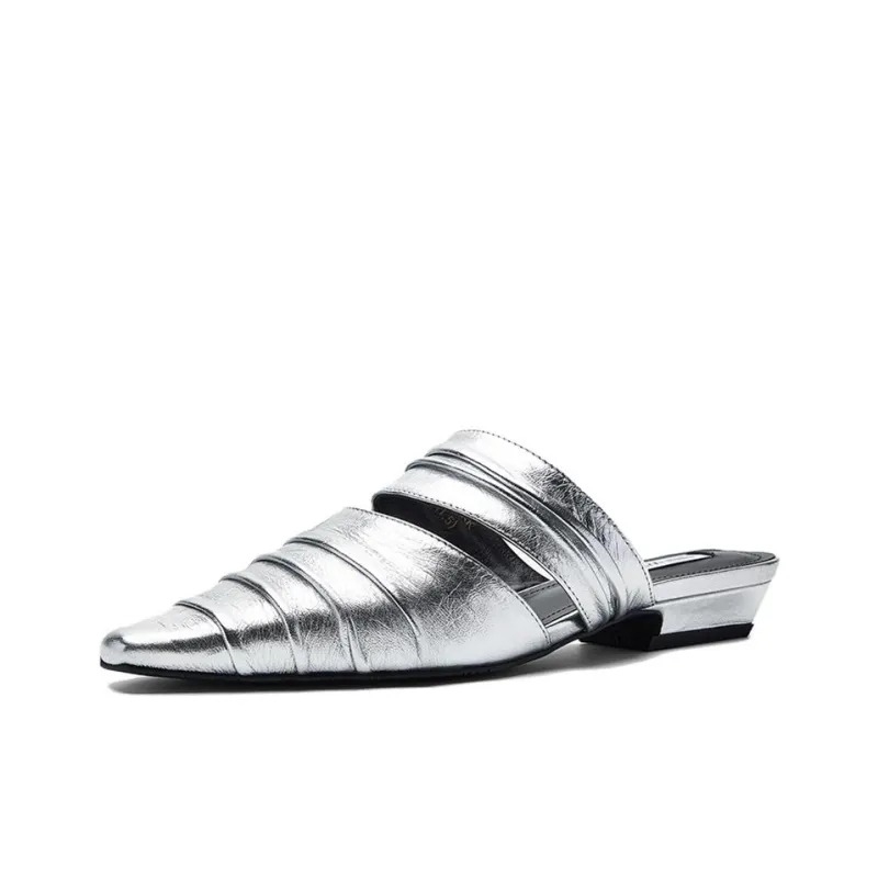 NINE WEST Closed Toe Slippers Women's Silver-1