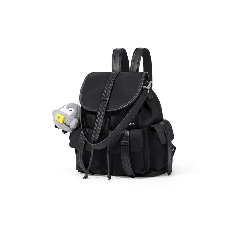 CinvaiKrose Fabric Short Trip Backpack Travel Bag Tubas Women's Ecru/Black-6