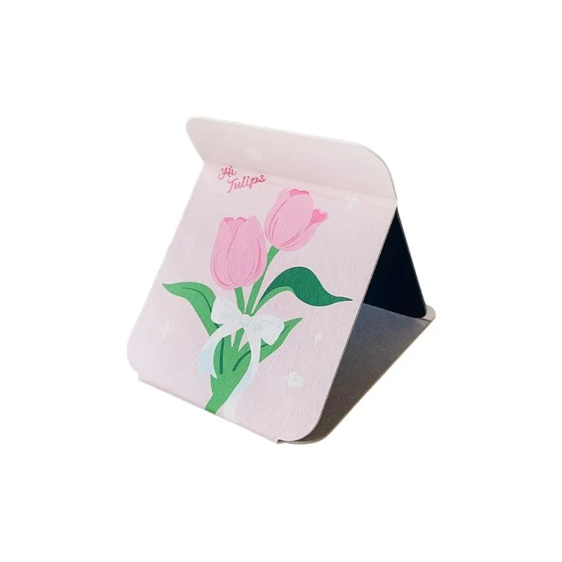 Gentle Welcome Tulip Folding Mirror Convenient Portable Hairdressing Home Makeup Small Mirror-0