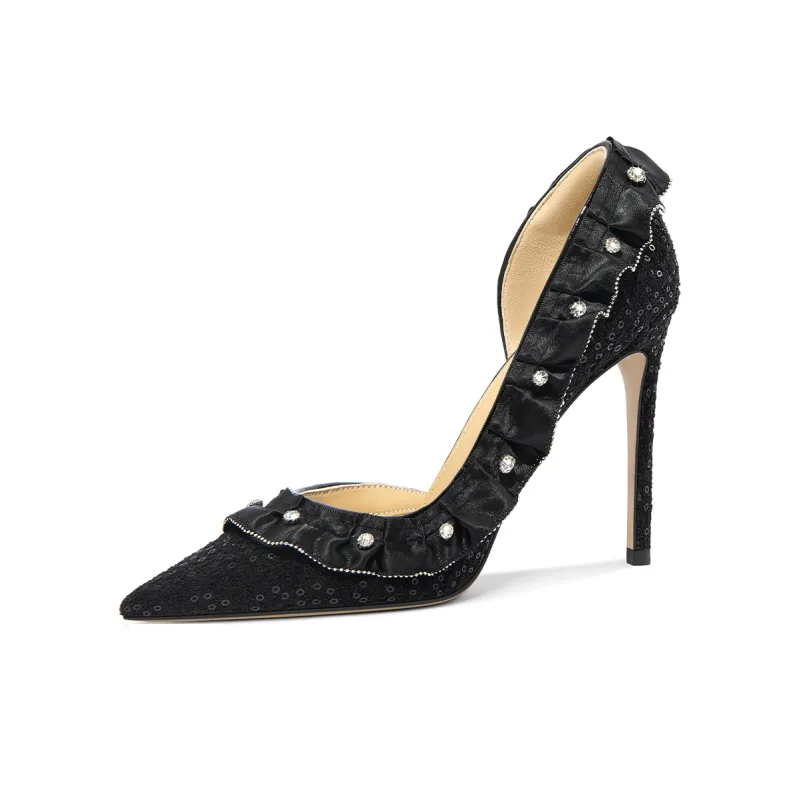 Lily Wei Dark Star Slim Heel High Heels Women's Black-0