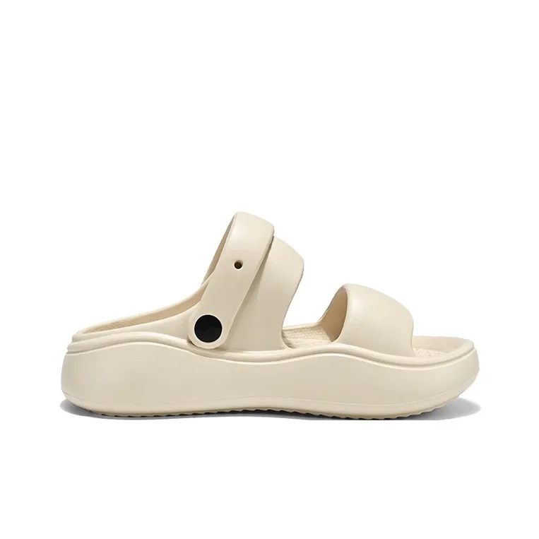 Binary EVA Slip Resistant Abrasion Resistant Slide Slippers Women's Beige-2
