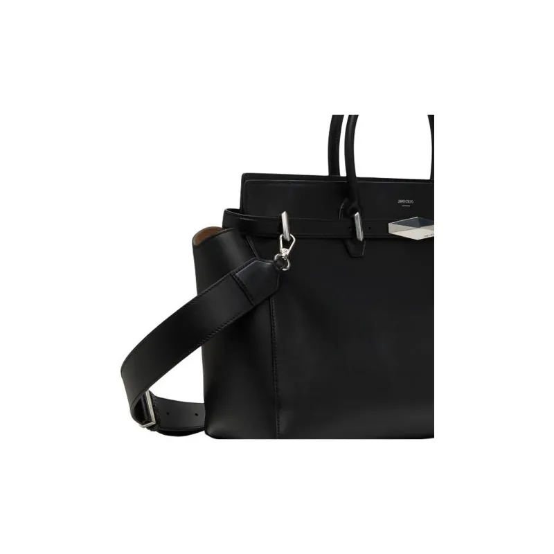 Jimmy Choo Diamond Calfskin Handbag Medium Size Women's Black-4