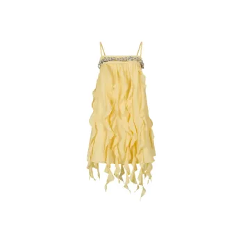 VIA PITTI Slip Dresses Women's Yellow Cream