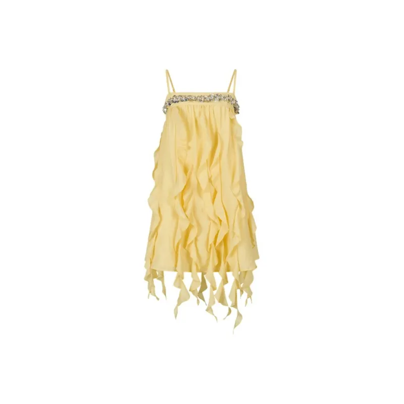 VIA PITTI Slip Dresses Women's Yellow Cream-0