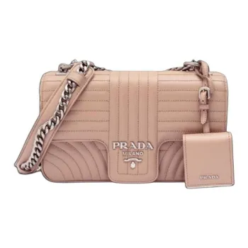 PRADA Leather Shoulder Bag Medium Size Women's Pink