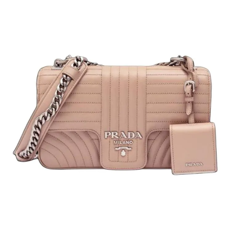 PRADA Leather Shoulder Bag Medium Size Women's Pink-0