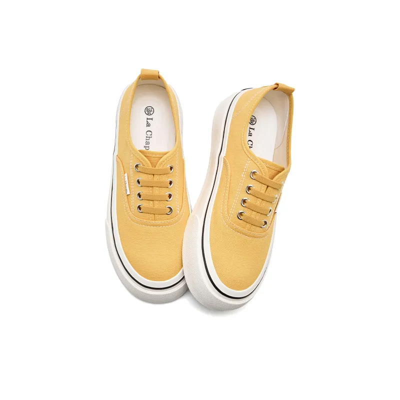 La Chapelle Low Top Canvas Shoes Women's Yellow-1