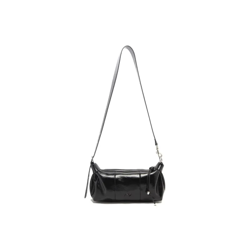 MICOCAH PU Dumpling Bag Shoulder Bag Women's Cream White/Jam Black-4